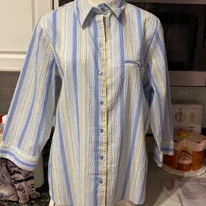 B womens Allison Daley button front 3/4 sleeve plus size blouse 18 W. EUC